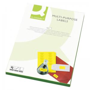 Q-Connect Multipurpose Labels 99.1x38.1mm 14 Per Sheet Fluorescent