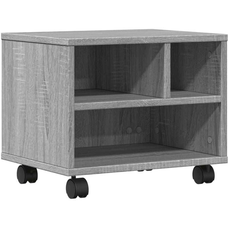 Printer Stand with Wheels Grey Sonoma 41x32x34,5 cm Vidaxl