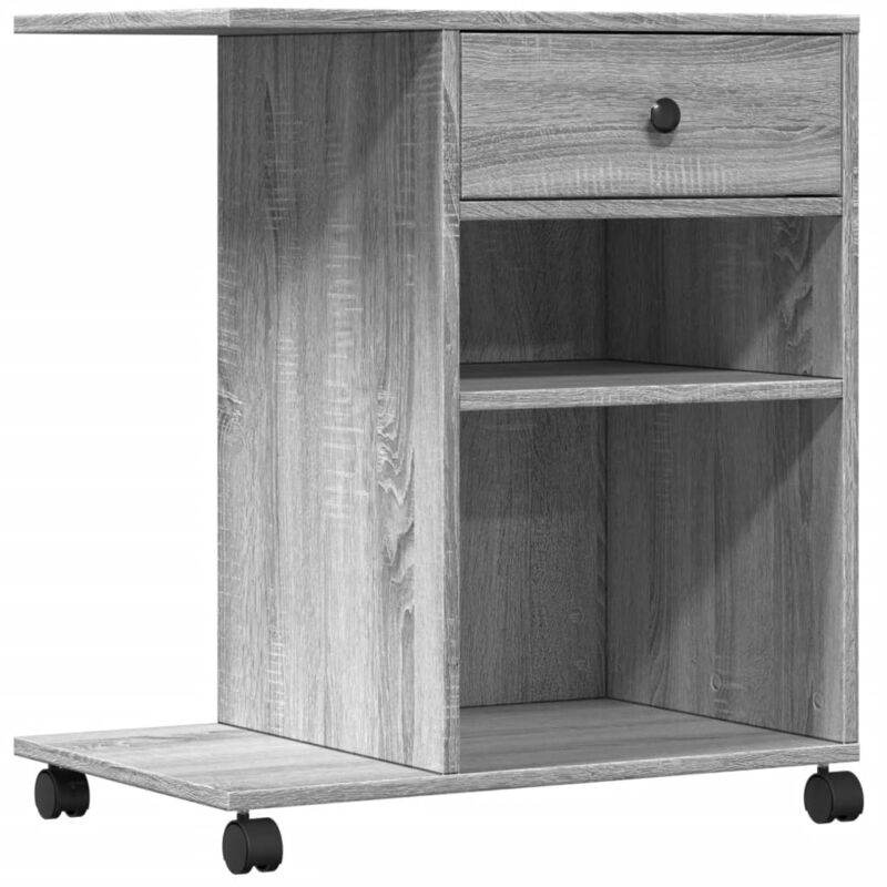 Printer Stand with Wheels Grey Sonoma 60x40x68.5 cm Vidaxl