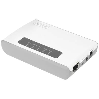 Digitus DN-13024 Network print server USB type A, LAN (10/100 Mbps), Wi-Fi 802.11 b/g/n