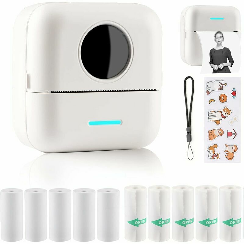 Mini Label Printer Mini Photo Printer for Smartphone Sticker Thermal Printer Photo Printer for Journal Travel Logo Notes Journal List Memo